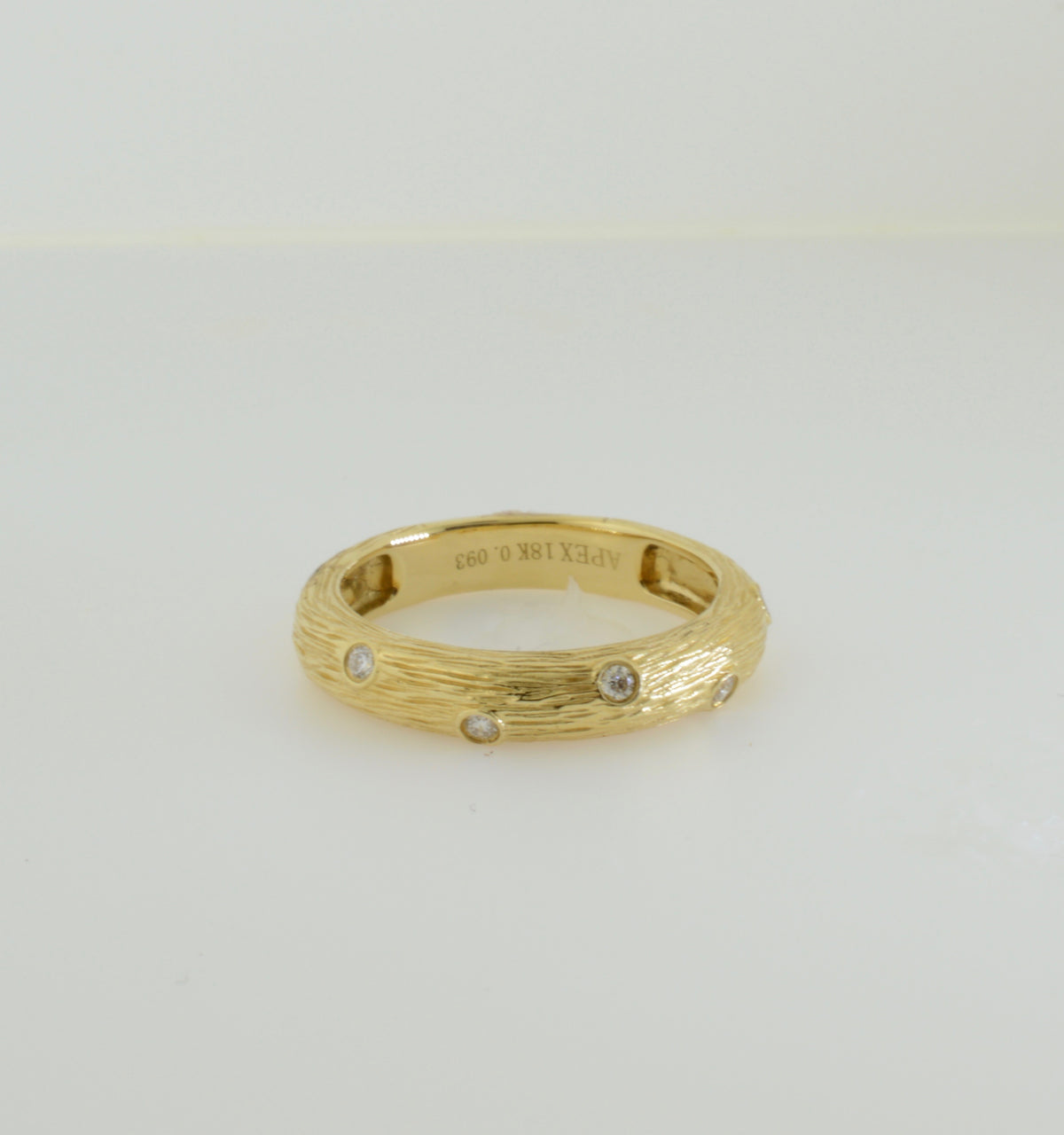 Yellow Gold and Diamond Nature Inspired Wedding Band Ring
