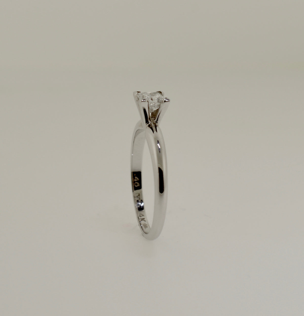 Solitaire Princess Cut Diamond White Gold Engagement Ring