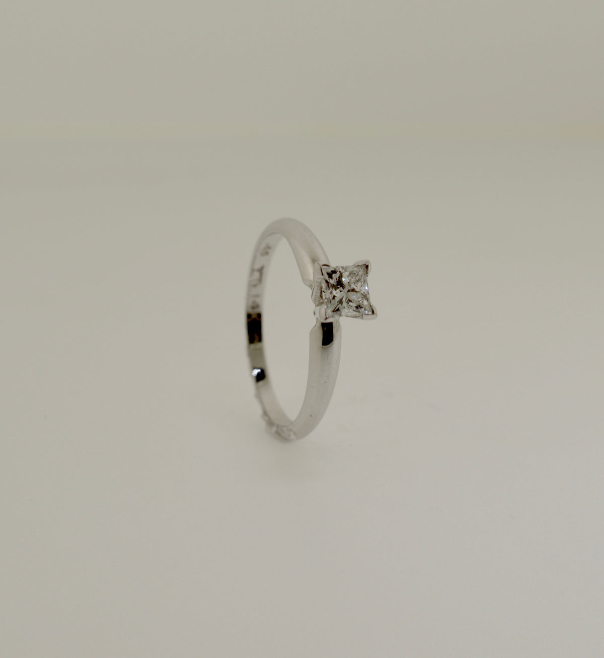 Solitaire Princess Cut Diamond White Gold Engagement Ring