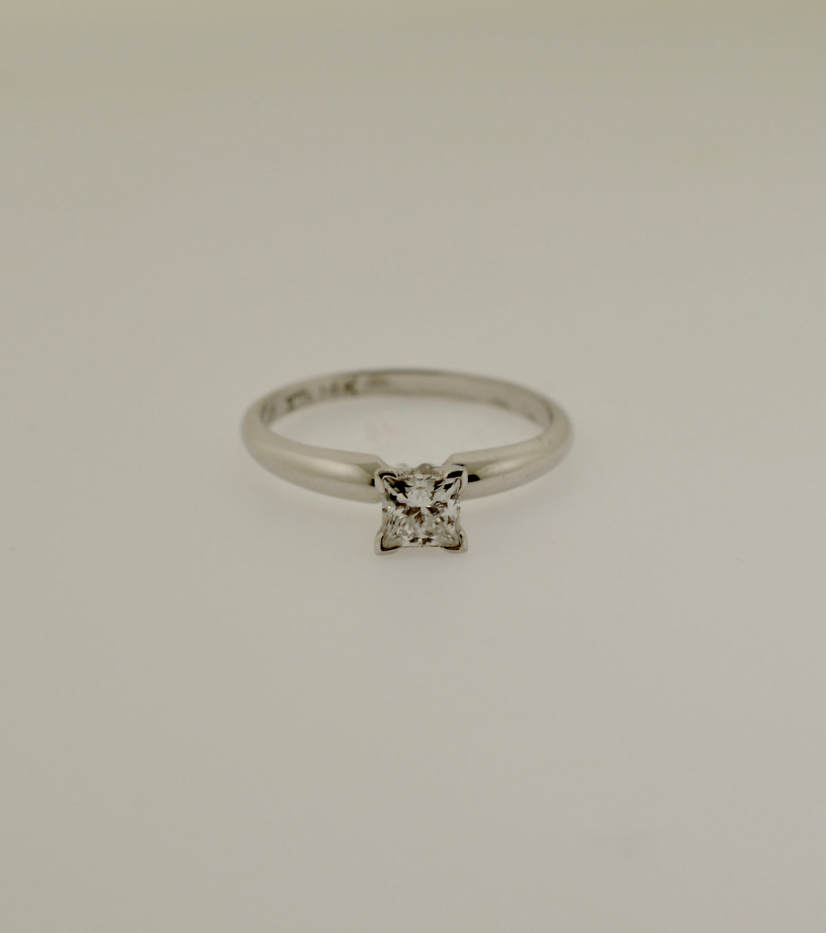 Solitaire Princess Cut Diamond White Gold Engagement Ring