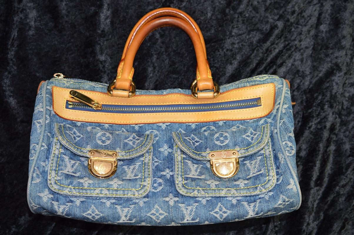 Estate Louis Vuitton Blue Denim Handbag