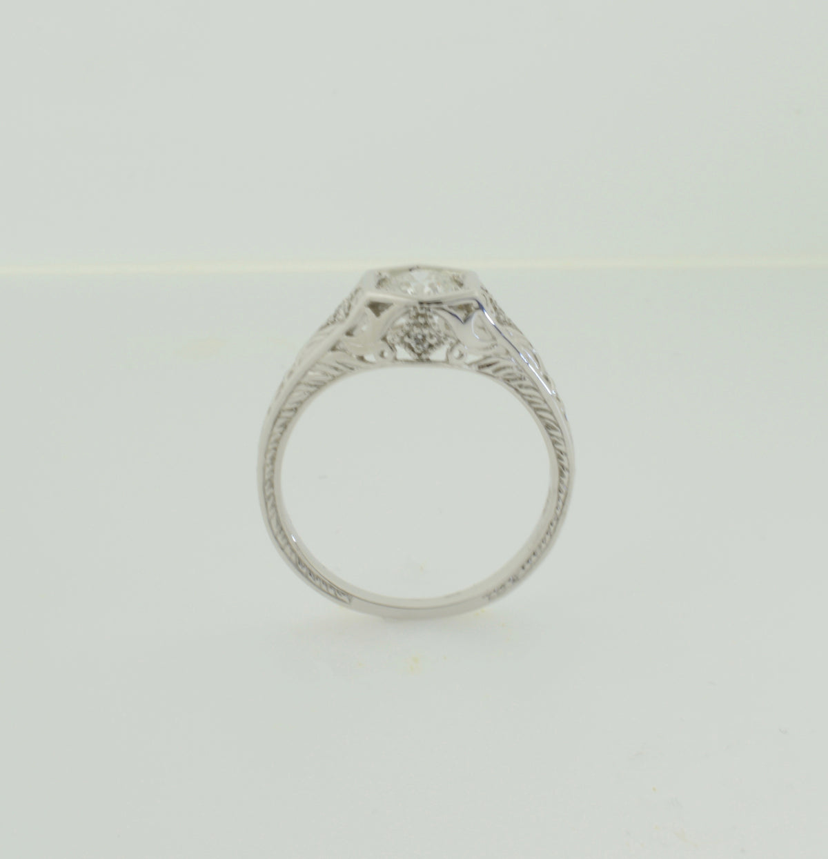 Geometric Design White Gold Diamond Engagement Ring