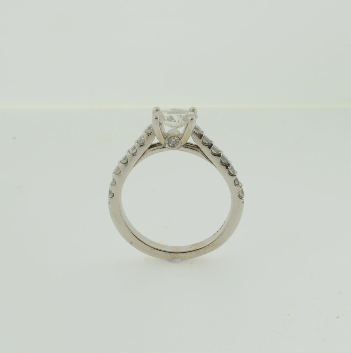 14K East to West Set Oval Diamond Wedding Ring Set