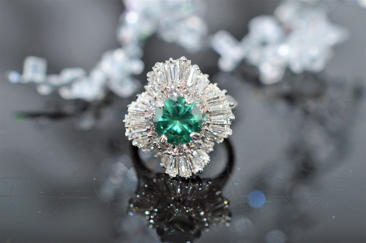 14K Diamond Ballerina Style Ring