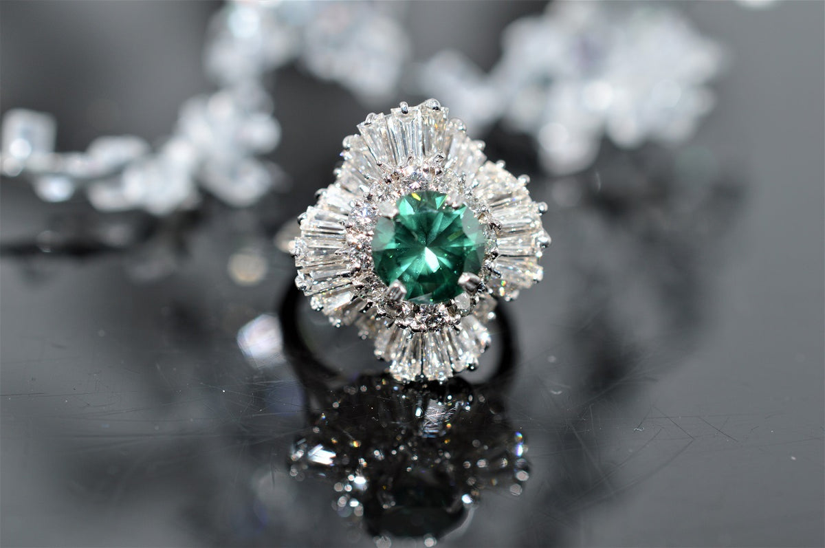 14K Diamond Ballerina Style Ring