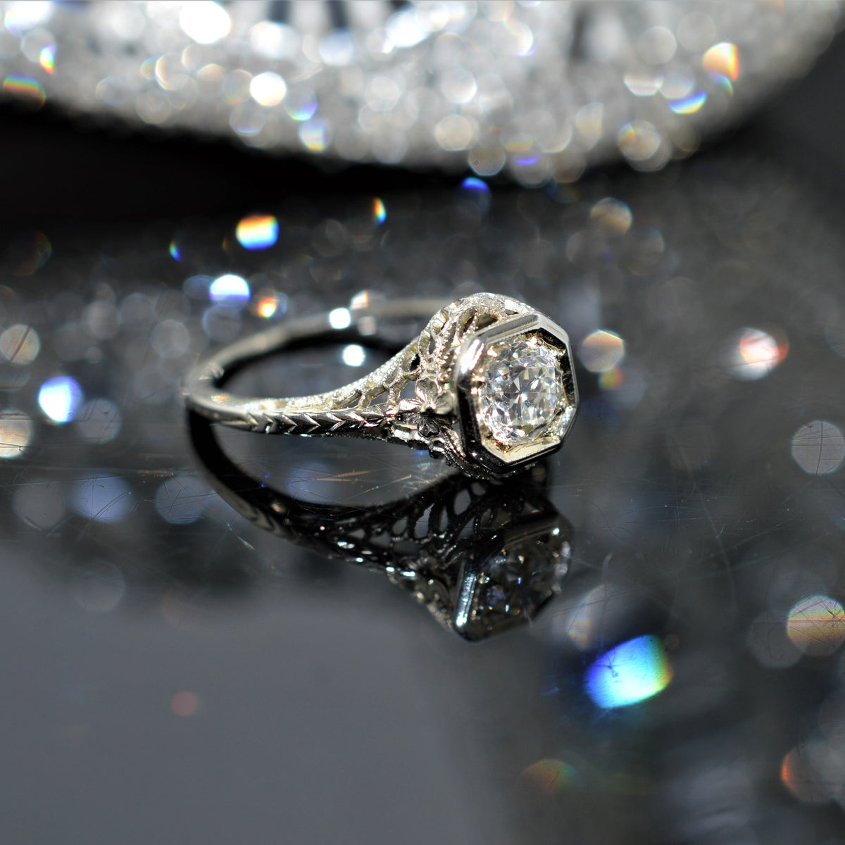 Ostby &amp; Barton Antique Diamond Ring