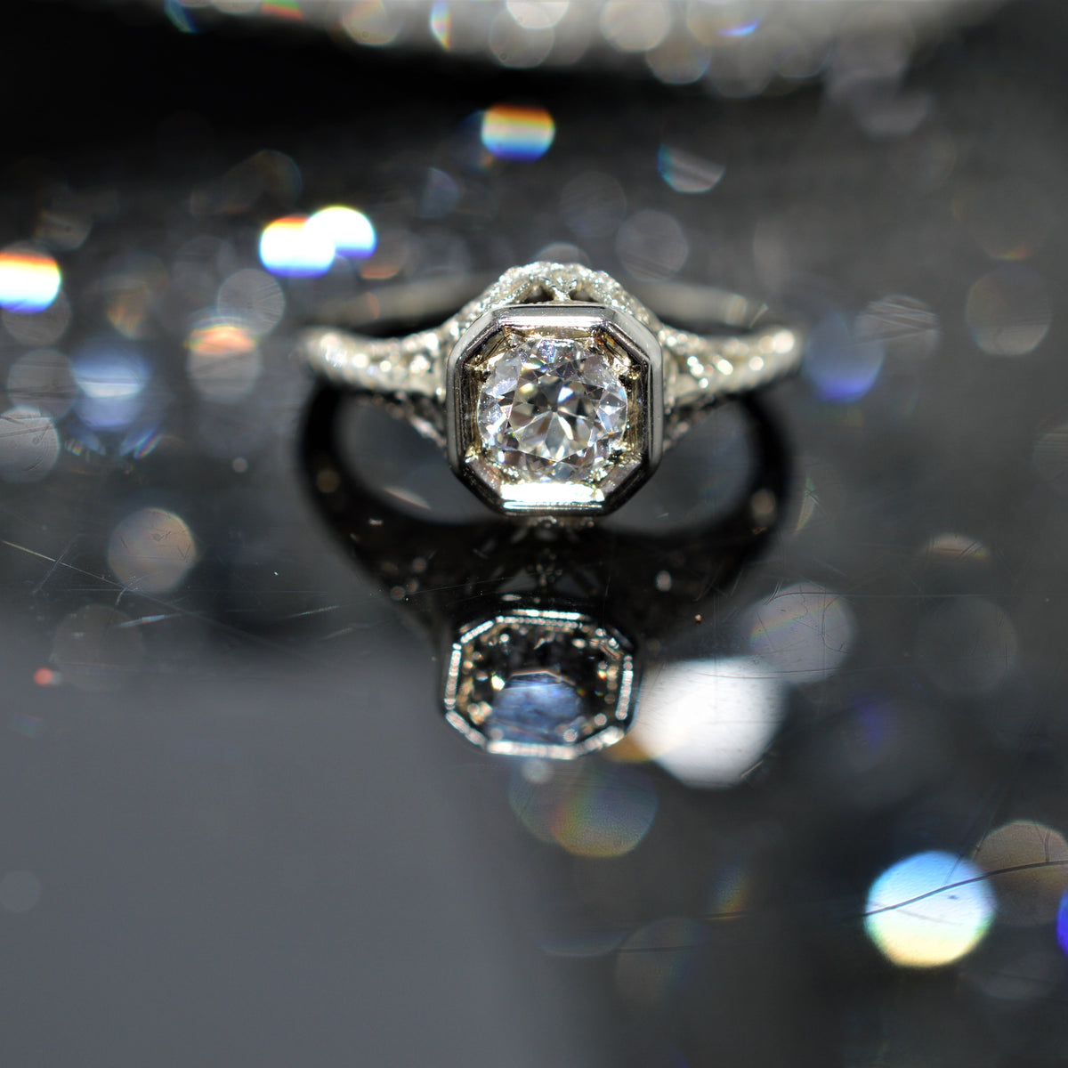 Ostby &amp; Barton Antique Diamond Ring