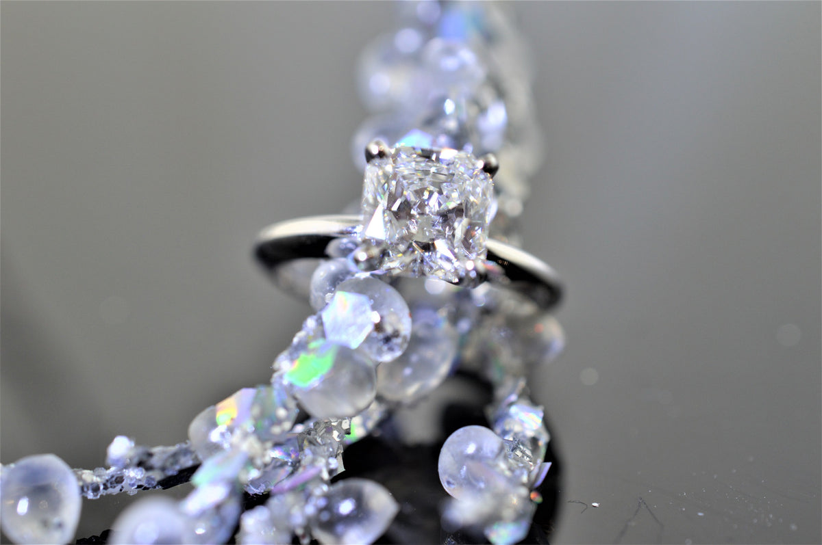 14K White Gold 1.84 Carat Radiant Cut Diamond Solitaire Ring