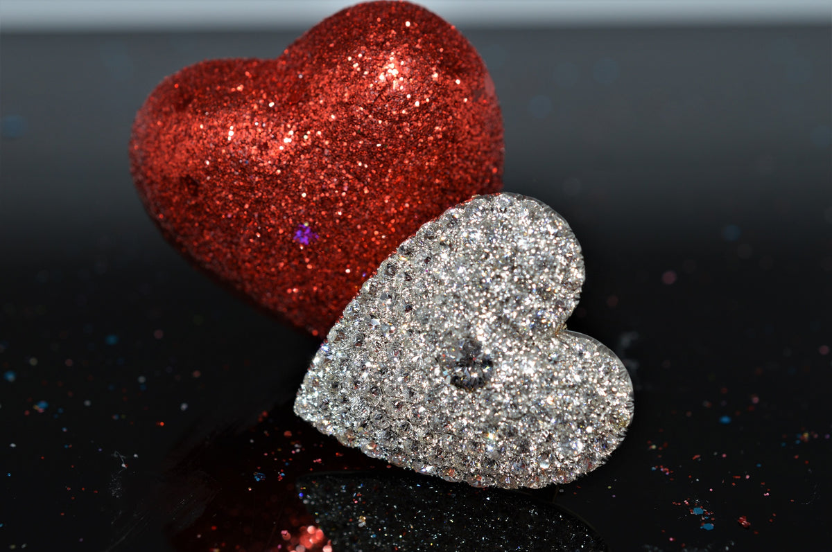 14K Two Tone Antique Pave Set Diamond Heart Pendant/Brooch