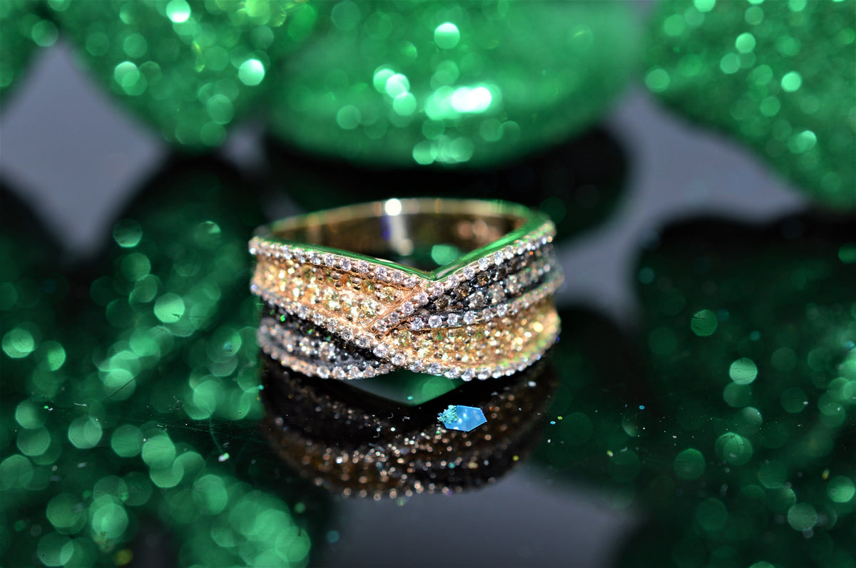 14K Chocolate Diamond and Yellow Sapphire LeVian Ring