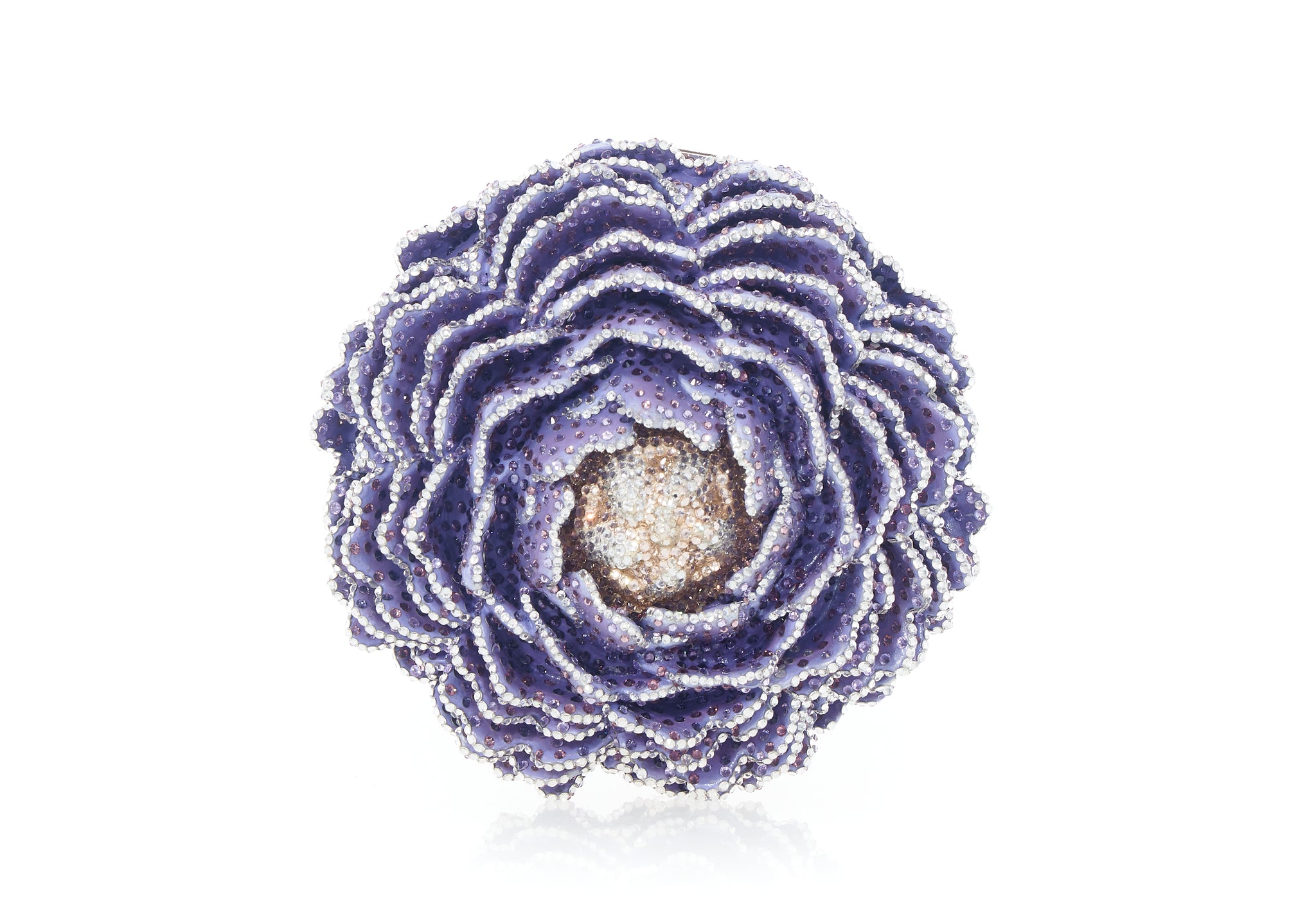 Peony Splendid Crystal Minaudière Handbag by Judith Leiber