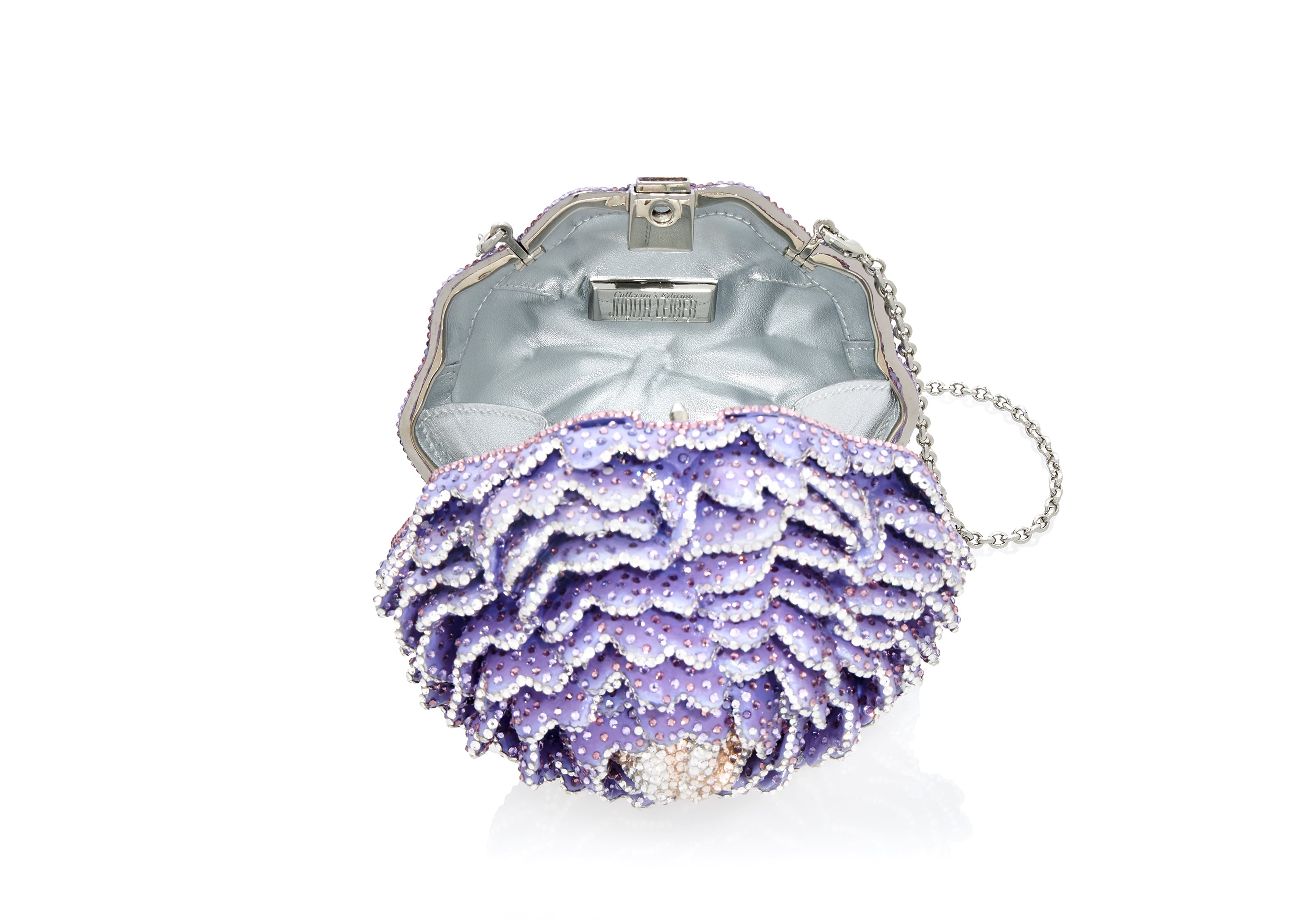 Purple Judith Leiber Rose Clutch Splendid Peony Crystal Clutch