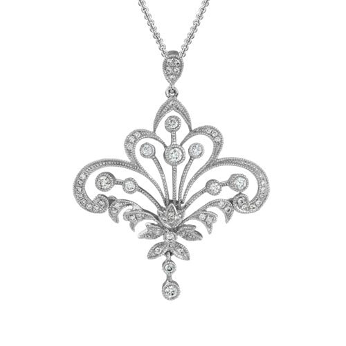 ROYAL ELISE Pendant in 14K White Gold with Diamonds-Artistry Ltd-Howard&#39;s Diamond Center