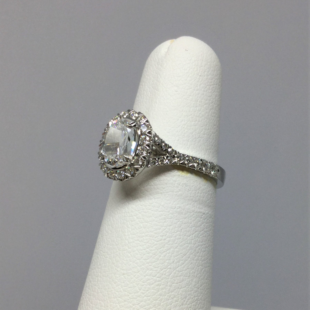 18K White Gold L&#39;Amour Crisscut Oval Diamond Ring 1.33ctw