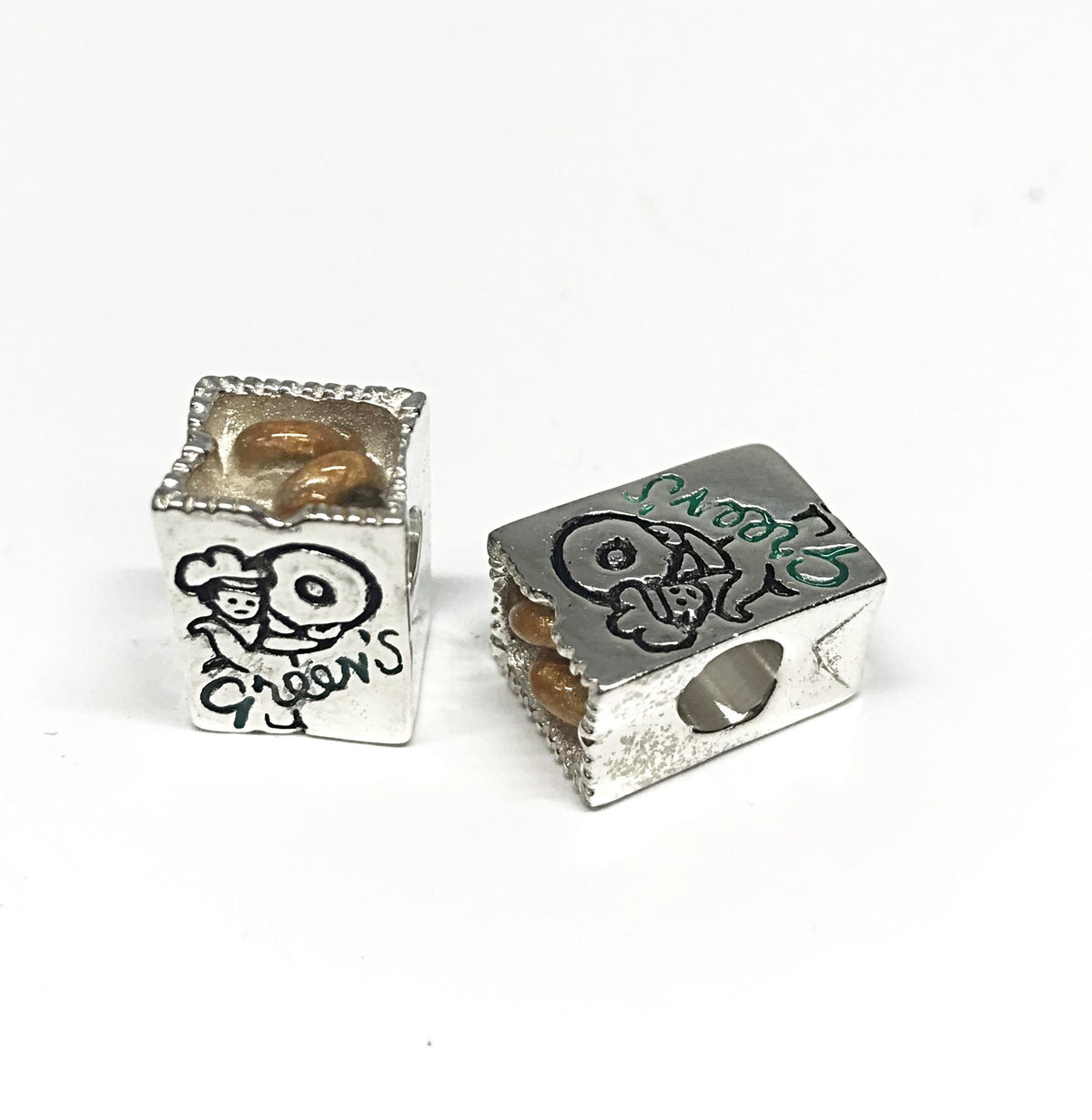Exclusive Sterling Silver Green&#39;s Donut Wheeling Bead