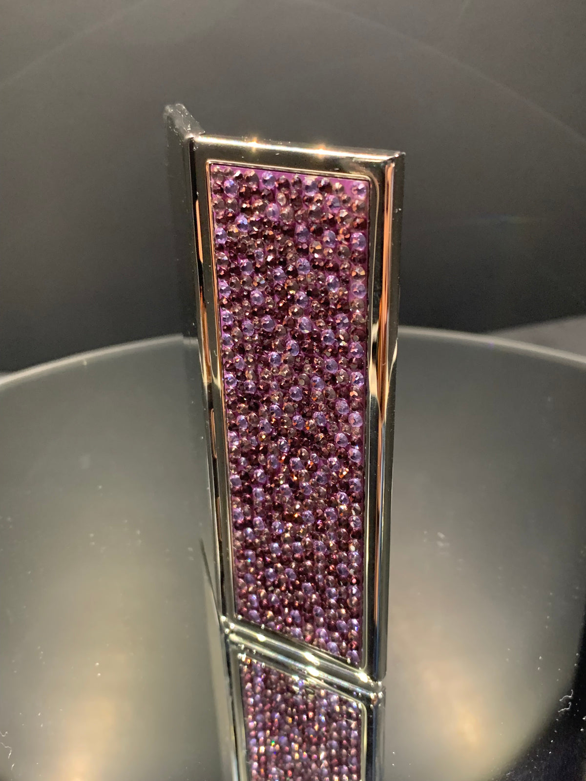 Pink and Purple Crystal Compact Mirror by Judith Leiber