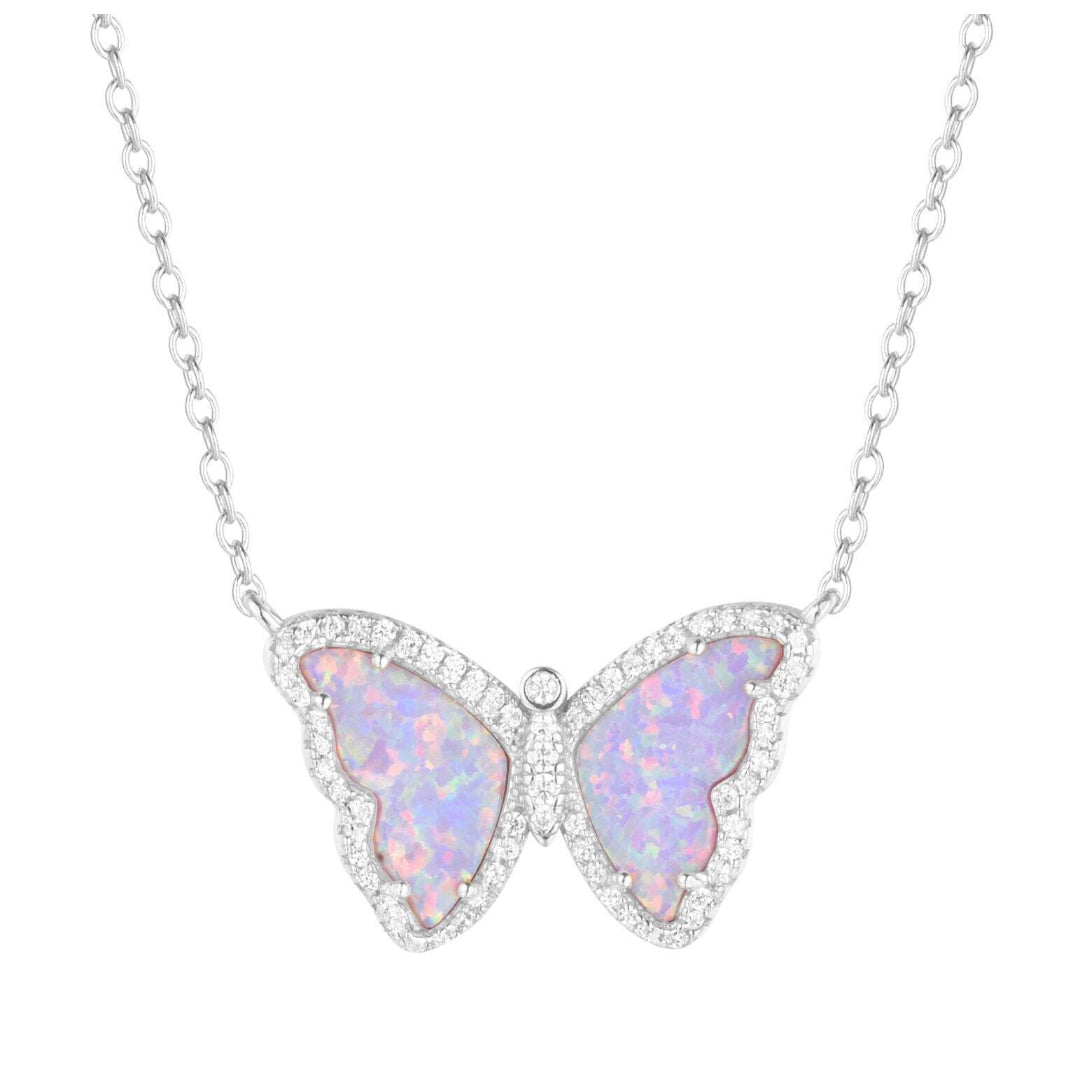Butterfly Pendant with Syn Lavender Opal by Kamaria