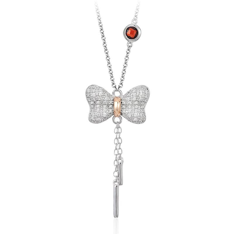 SNOW WHITE BOW DIAMOND LARIAT PENDANT-Howard's Diamond Center-Howard's Diamond Center
