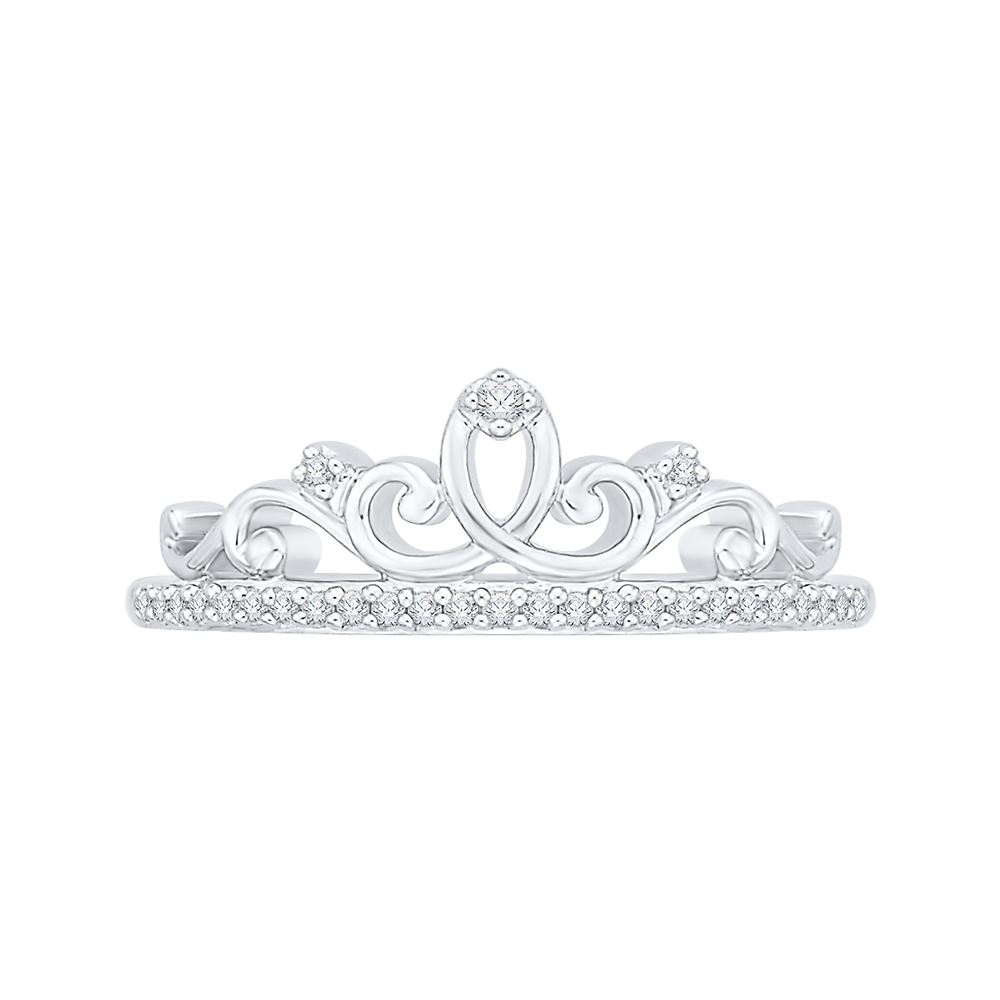 TIARA RING in 10K White Gold with .12 Carats of Diamonds-Shah Diamonds-Howard's Diamond Center