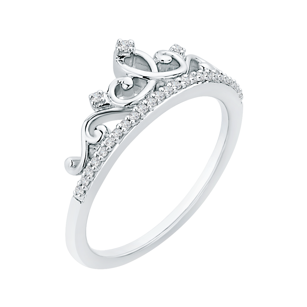 TIARA RING in 10K White Gold with .12 Carats of Diamonds-Shah Diamonds-Howard&#39;s Diamond Center