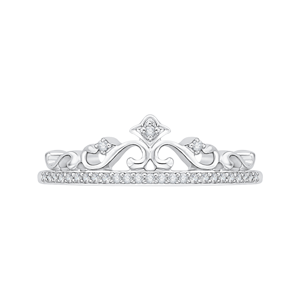TIARA RING in 10K White Gold with .11 Carats of Diamonds-Shah Diamonds-Howard&#39;s Diamond Center