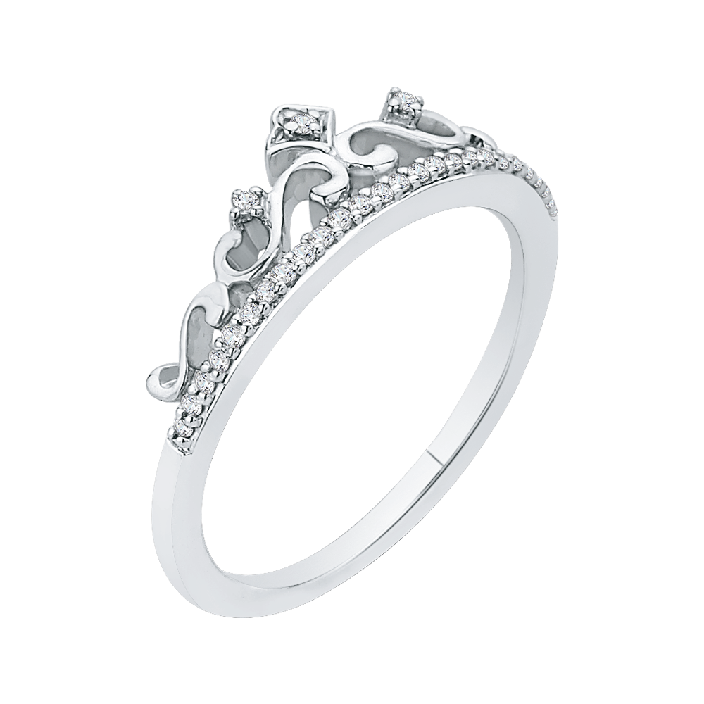 TIARA RING in 10K White Gold with .11 Carats of Diamonds-Shah Diamonds-Howard's Diamond Center