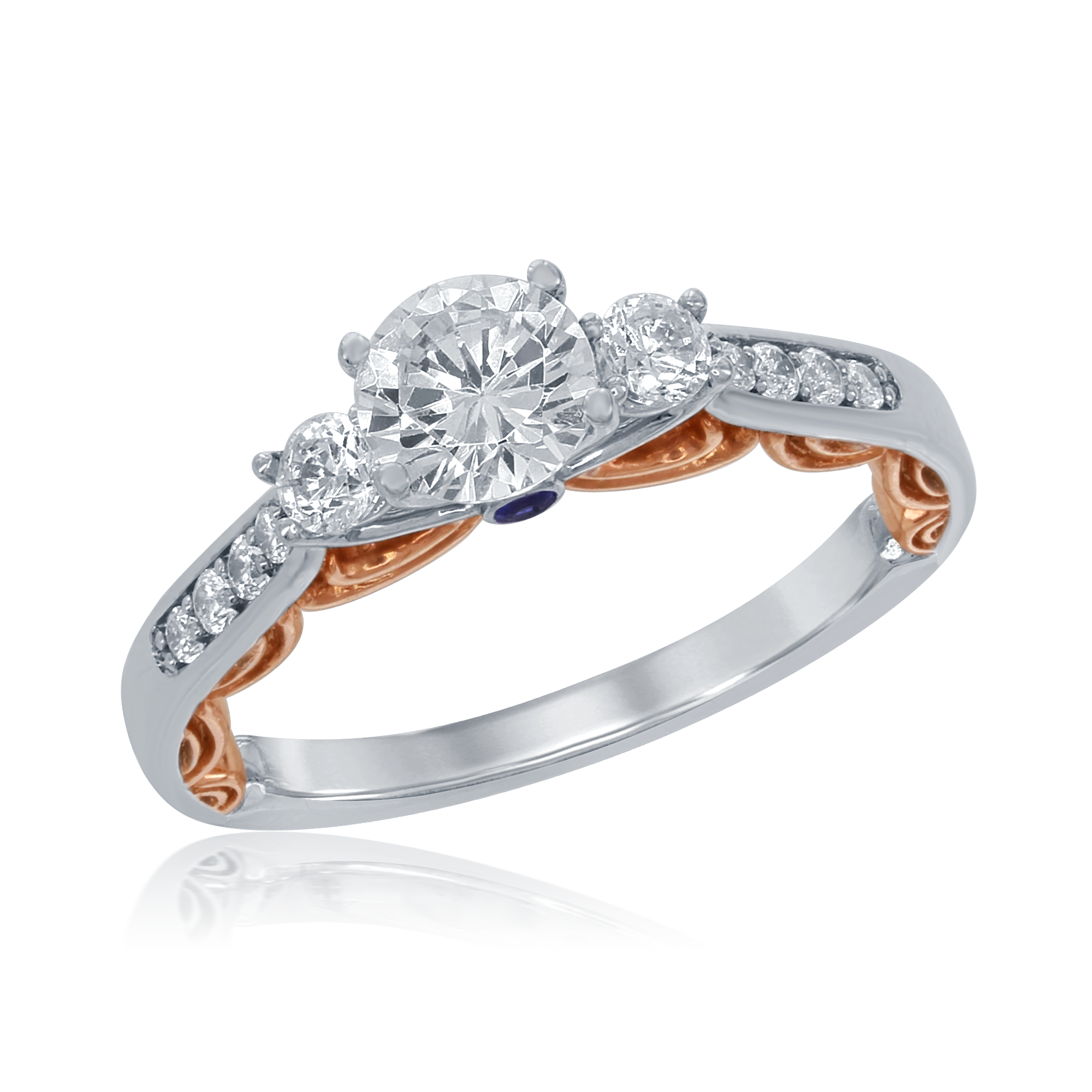 CINDERELLA BRIDAL RING WITH DRESS SILHOUETTE-Howard's Diamond Center-Howard's Diamond Center