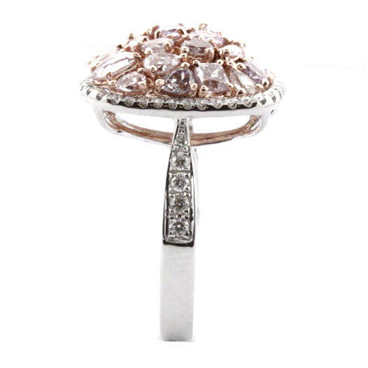 NATURAL PINK DIAMONDS and White Diamonds in 18K Gold Ring-Almor Designs-Howard&#39;s Diamond Center