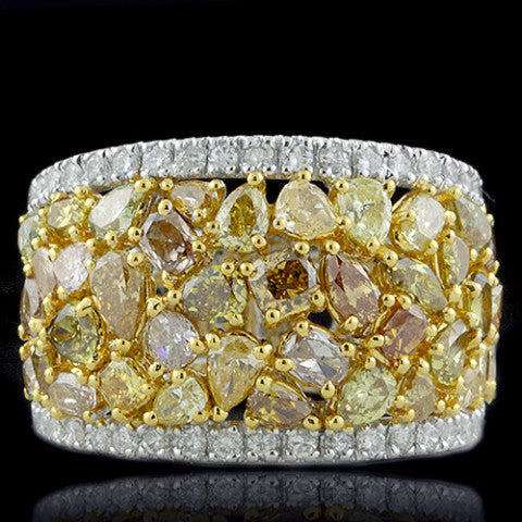 BEAUTIFUL BAND RING with 4.26 Carats of White and Natural Fancy Color Diamonds-Almor Designs-Howard&#39;s Diamond Center