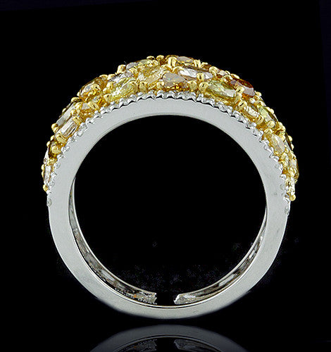 BEAUTIFUL BAND RING with 4.26 Carats of White and Natural Fancy Color Diamonds-Almor Designs-Howard&#39;s Diamond Center