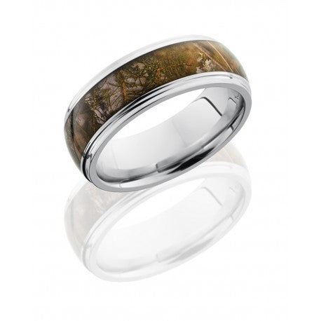 Cobalt Chrome 8mm Domed Band with King's Mountain Shadow Camo Inlay-Lashbrook-Howard's Diamond Center