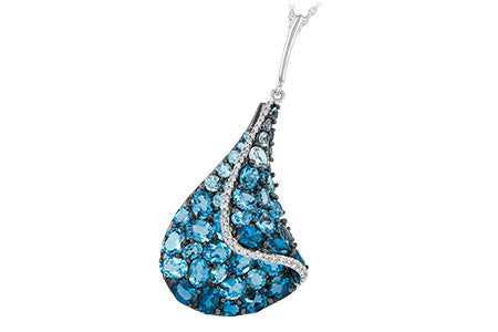 SAIL AWAY Blue Topaz and Diamond Pendant-Allison Kaufman-Howard's Diamond Center