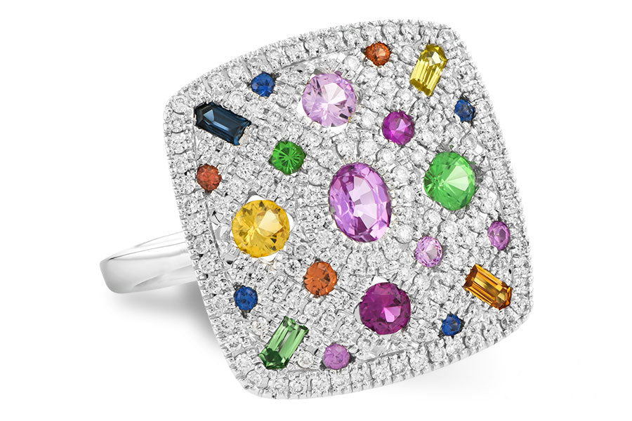 CONFETTI Ring with Gemstones and Diamonds-Allison Kaufman-Howard's Diamond Center