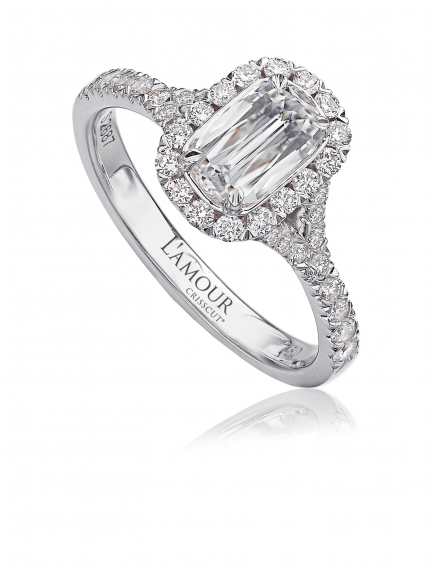 14K L&#39;Amour Crisscut 1.12 Carat Total Weight Diamond Ring