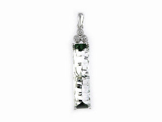UNDULATE CUT Green Amethyst Pendant in 14K White Gold-YCH Inc.-Howard&#39;s Diamond Center