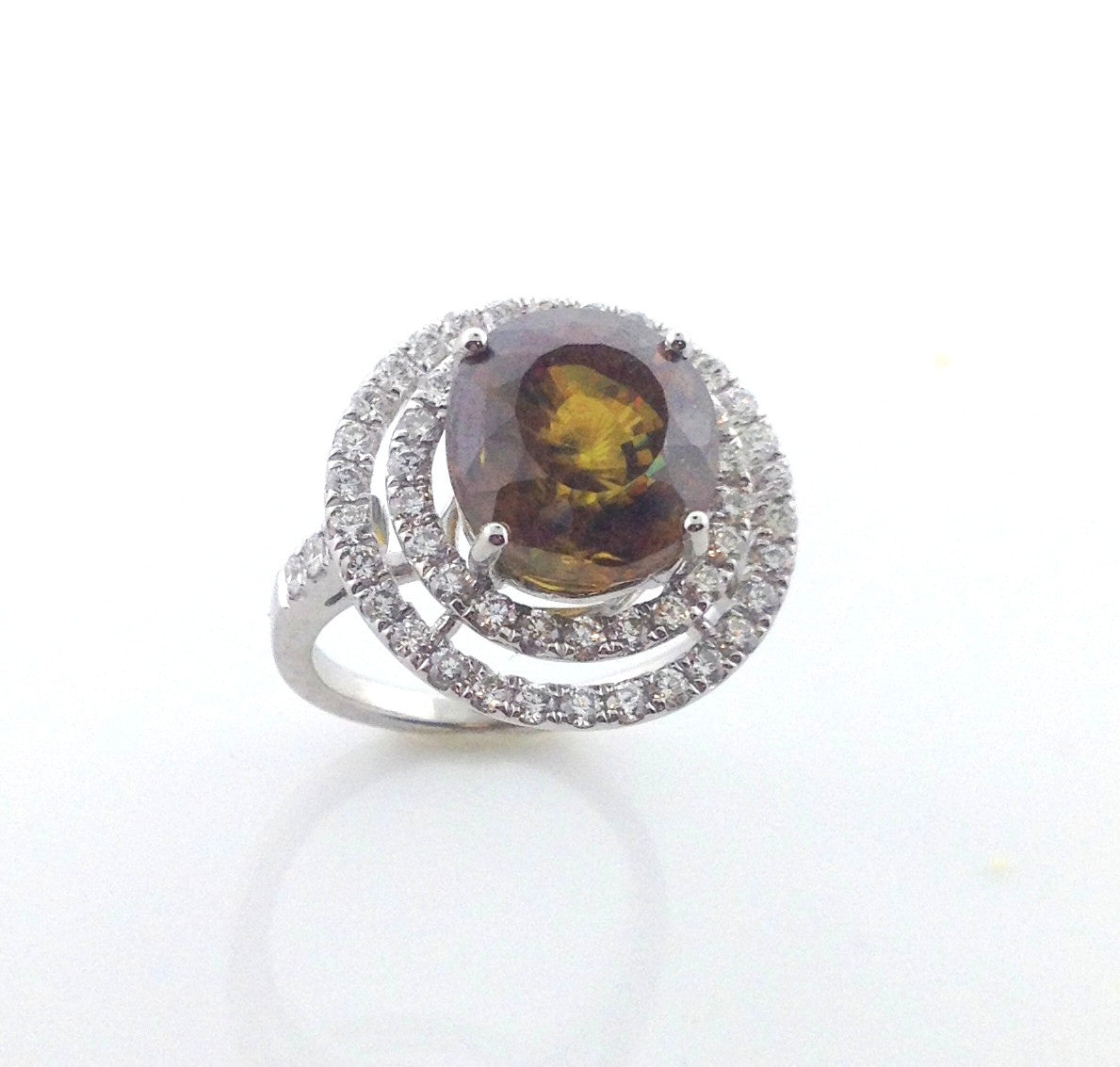 Ladies 18k Sphene and Diamond Ring-Howard&#39;s Exclusive-Howard&#39;s Diamond Center