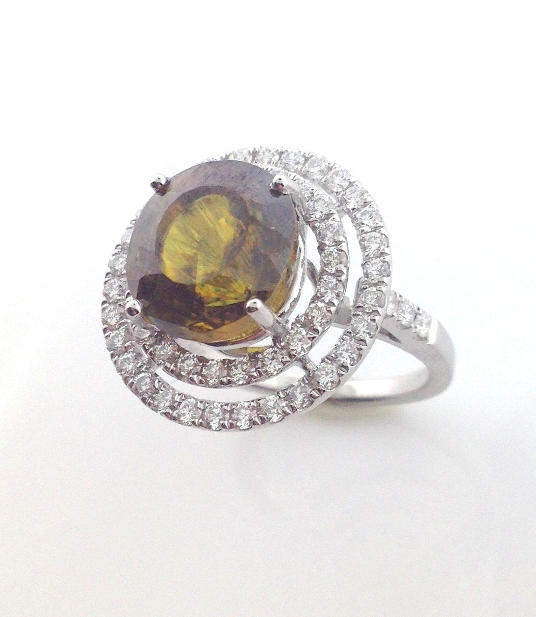 Ladies 18k Sphene and Diamond Ring-Howard's Exclusive-Howard's Diamond Center