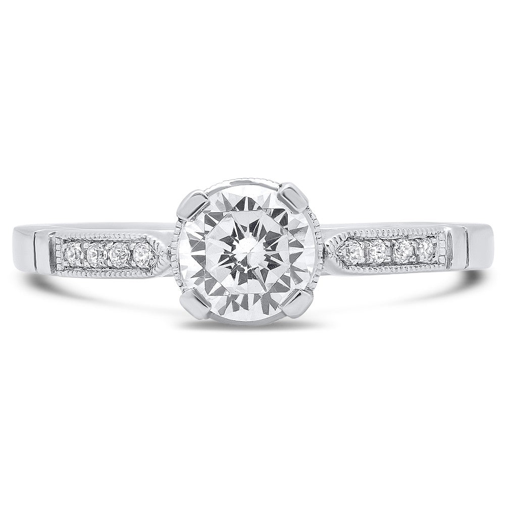 A Ladies 18k White Gold Diamond Ring Semi-Mounting