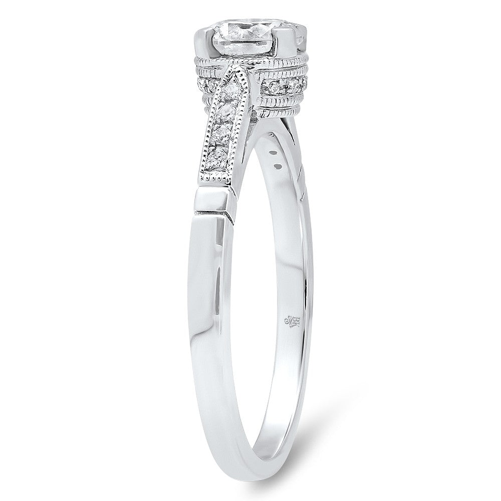 A Ladies 18k White Gold Diamond Ring Semi-Mounting