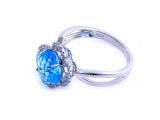 FLOWER CUT BLUE TOPAZ and Diamond Ring-YCH Inc.-Howard&#39;s Diamond Center