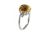 DAISY CUT CITRINE and Diamond Ring in 14K White Gold-YCH Inc.-Howard&#39;s Diamond Center